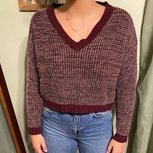 Forever 21, Burgundy and cream sweater